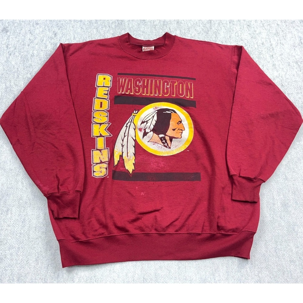 Vintage‎ Washington Redskins Sweatshirt Men XXL 2XL Crewneck 90s Grunge Thrashed